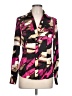 Cache Pink Long Sleeve Silk Top Size L - photo 1