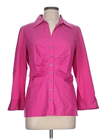 Lafayette 148 New York 3/4 Sleeve Button-Down Shirt (view 1)