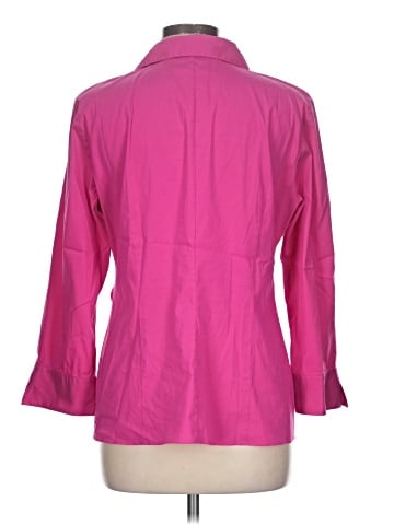 Lafayette 148 New York 3/4 Sleeve Button-Down Shirt (view 2)