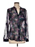 Kut from the Kloth 100% Polyester Floral Black Long Sleeve Blouse Size M - photo 1