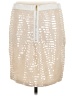 Cache Metallic Ivory Formal Skirt Size 8 - photo 2