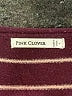 Pink Clover Stripes Burgundy Pullover Sweater Size L - photo 7