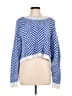 Versona Chevron-herringbone Blue Pullover Sweater Size L - photo 1