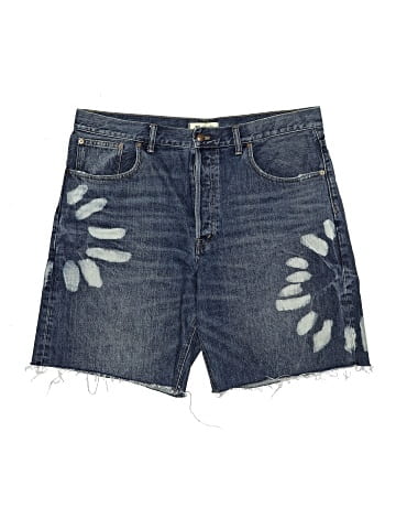Madewell The Essex Long Baggy Short in Shibori Denim (view 1)