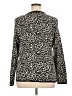 Lands' End 100% Supima Cotton Animal Print Black Cardigan Size 1X - photo 2