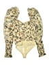 Free People 100% Polyester Gold Ivory Bodysuit Size M - photo 2