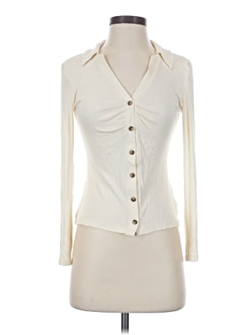 Madewell Ruched Polo Cardigan (view 1)