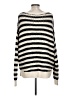 Free People 100% Cotton Stripes Ivory Pullover Sweater Size L - photo 2