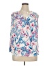 Kasper 100% Polyester Blue 3/4 Sleeve Blouse Size 1X - photo 1