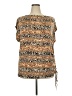 Ruby Rd. Animal Print Brown Short Sleeve Blouse Size 2X - photo 1