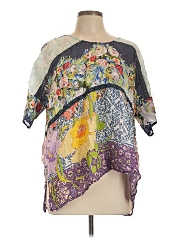 Johnny Was Short Sleeve Silk Top (view 1)