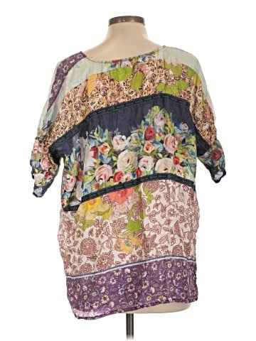 Johnny Was Short Sleeve Silk Top (view 2)