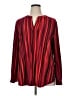 Anne Klein Stripes Red Long Sleeve Blouse Size XL - photo 1