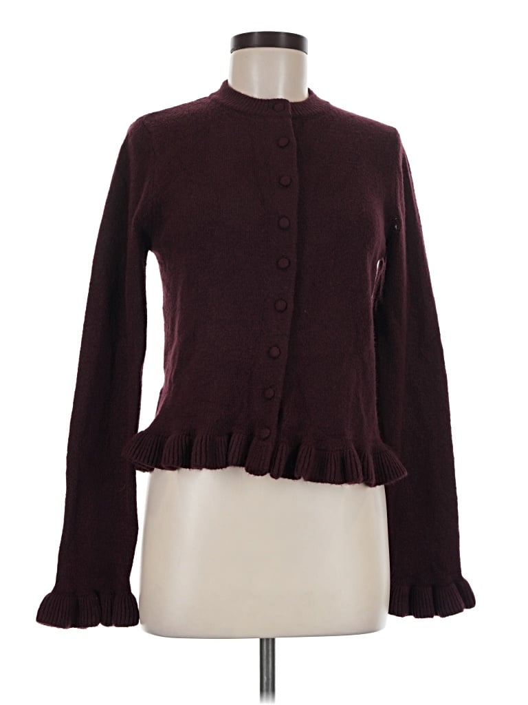 Pre-owned Mng Cardigan Sweater In Burgundy