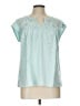 Daniel Rainn 100% Rayon Teal Short Sleeve Blouse Size L - photo 1