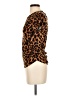 Discreet Animal Print Brown Short Sleeve Top Size S - photo 5