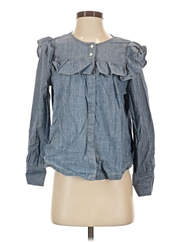 Madewell Chambray Ruffle-Yoke Top (view 1)