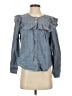 Madewell Blue Chambray Ruffle-Yoke Top Size XS - photo 1