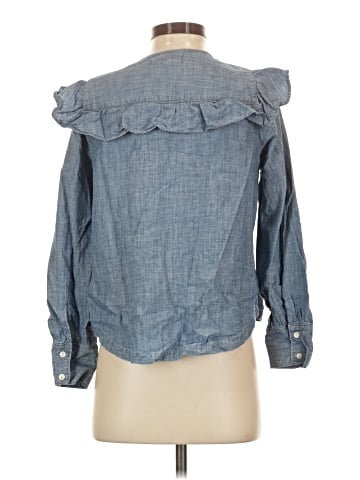 Madewell Chambray Ruffle-Yoke Top (view 2)