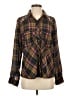 Free People Plaid Brown Long Sleeve Blouse Size XS - photo 1
