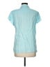 Talbots 100% Linen Color Block Teal Short Sleeve Blouse Size M - photo 2