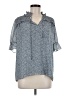 Pleione 100% Polyester Blue Short Sleeve Blouse Size M - photo 1