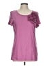 Talbots 100% Cotton Purple Short Sleeve Top Size L - photo 1