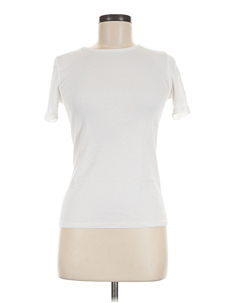 Pre-owned Everlane Short Sleeve Turtleneck In Ivory