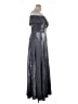 Xscape 100% Polyester Metallic Solid Silver Cocktail Dress Size 14 - photo 4