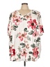 BLOOMCHIC Floral Ivory Short Sleeve Blouse Size 30 - photo 1