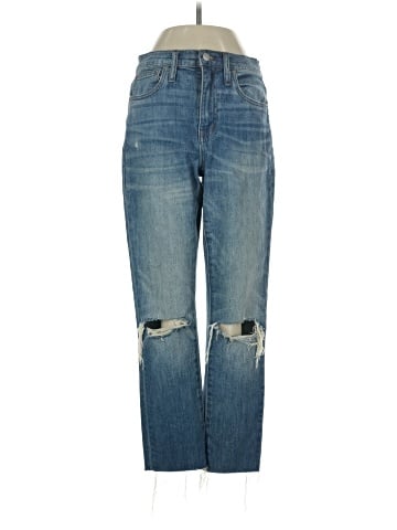 Madewell The High-Rise Slim Crop Boyjean: Knee-Rip Edition (view 1)
