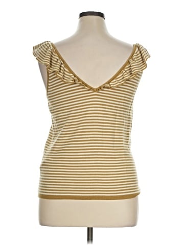 Madewell Belhaven Ruffle Sweater Tank in Stripe (view 2)