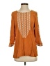 Garnet Hill 100% Viscose Orange 3/4 Sleeve Blouse Size S - photo 1