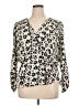 CAbi 100% Polyester Animal Print Ivory Long Sleeve Blouse Size XL - photo 1