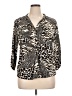Emily Daniels Animal Print Brown 3/4 Sleeve Blouse Size XL - photo 1