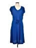 89th & Madison Solid Blue Casual Dress Size L - photo 1