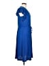 89th & Madison Solid Blue Casual Dress Size L - photo 4
