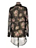 Line & Dot 100% Polyester Floral Black Long Sleeve Blouse Size L - photo 2