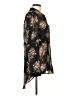 Line & Dot 100% Polyester Floral Black Long Sleeve Blouse Size L - photo 4