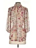 Bellatrix 100% Polyester Floral Tan 3/4 Sleeve Blouse Size S - photo 2