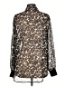 DKNY 100% Polyester Animal Print Silver Long Sleeve Blouse Size L - photo 2
