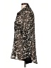 DKNY 100% Polyester Animal Print Silver Long Sleeve Blouse Size L - photo 5