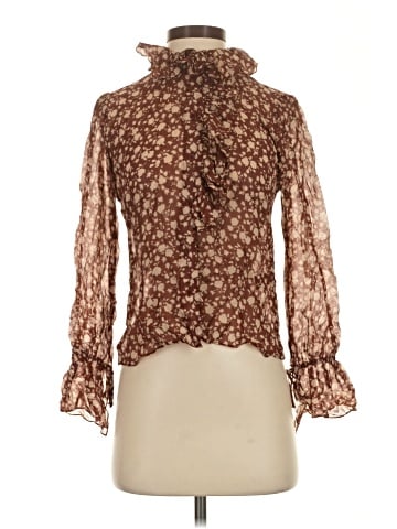 Nili Lotan Long Sleeve Silk Top (view 1)