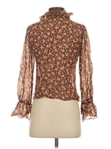 Nili Lotan Long Sleeve Silk Top (view 2)