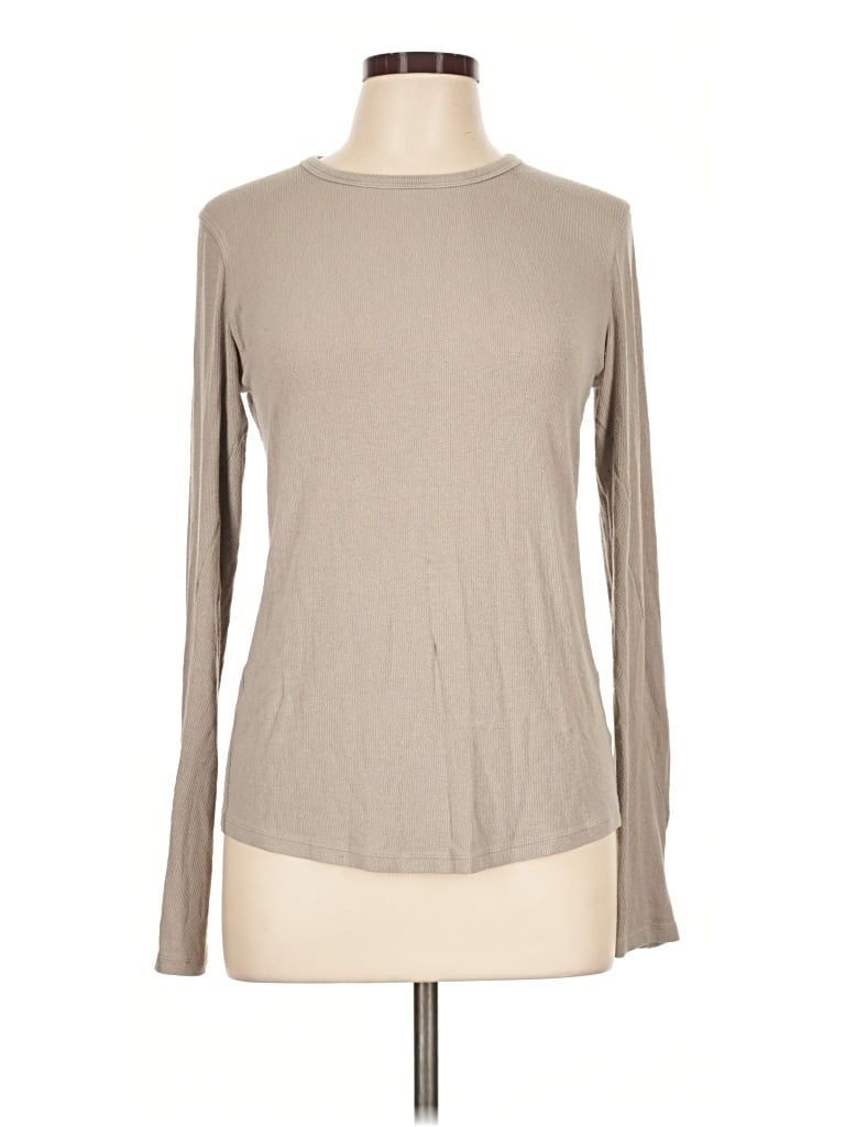 Pre-owned Lululemon Athletica Long Sleeve T-shirt In Tan