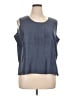 Quo-Silk 100% Silk Gray Sleeveless Silk Top Size 1X - photo 1