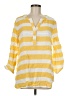 Kaktus Stripes Yellow 3/4 Sleeve Blouse Size M - photo 1