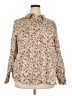Foxcroft 100% Cotton Floral Ivory Long Sleeve Button-Down Shirt Size 22 - photo 1