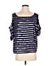 Bebe 100% Polyester Blue Short Sleeve Top Size S - photo 1
