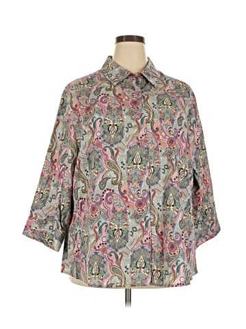 Foxcroft 3/4 Sleeve Button-Down Shirt (view 1)
